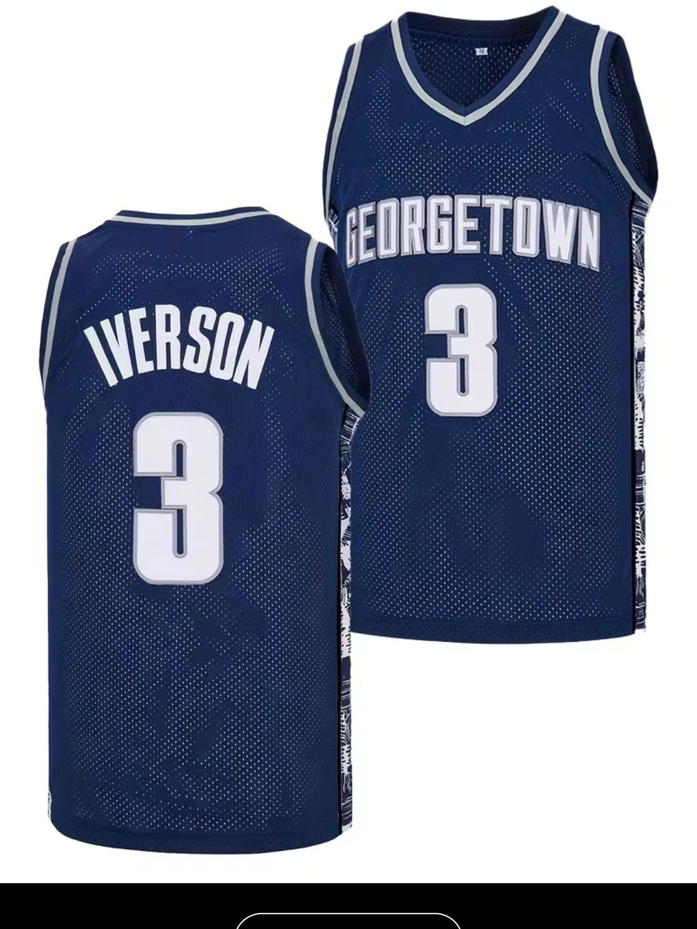 Georgetown Hoyas #3 Iverson Navy Mesh Basketball Jersey NEW!!